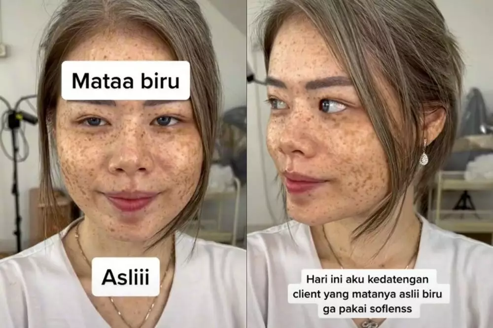 makeup wanita penuh freckles © TikTok