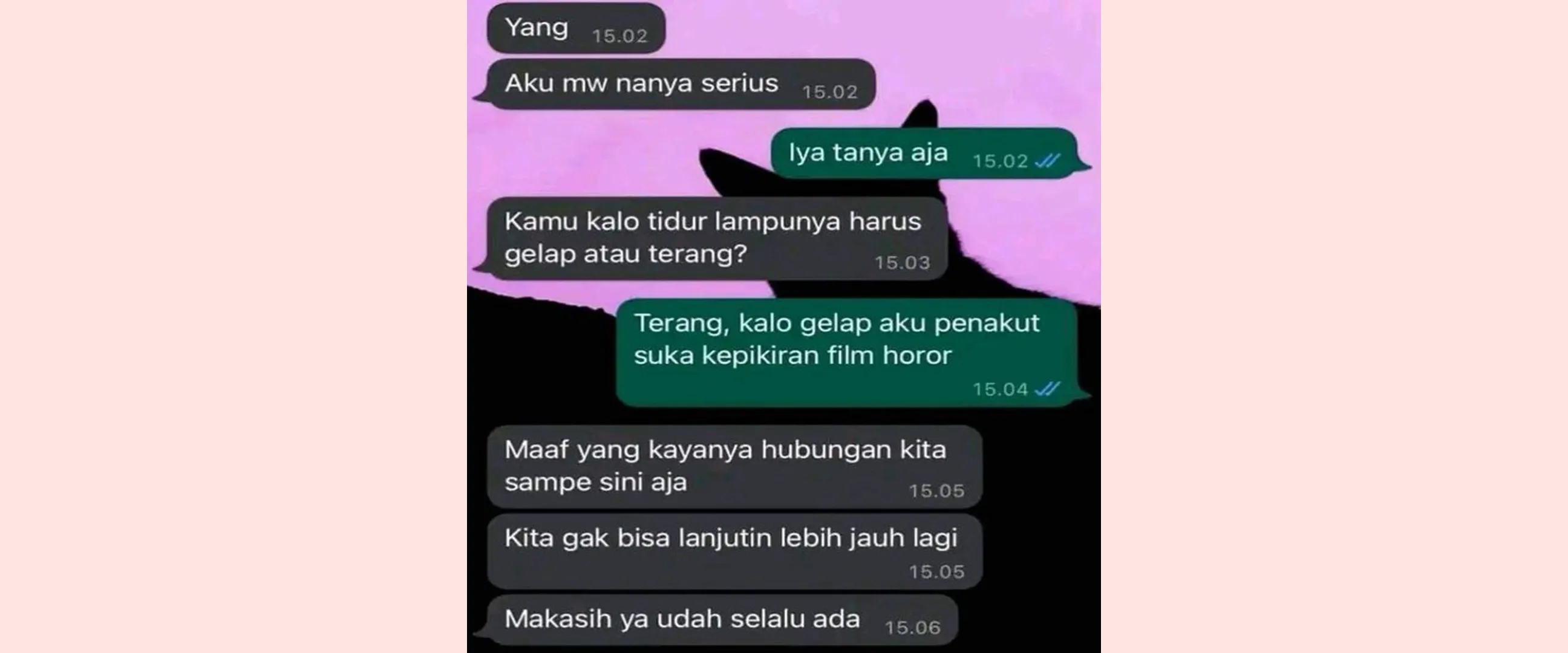 Alasannya nggak habis pikir, 13 chat lucu minta putus pacar ini bikin senyum getir