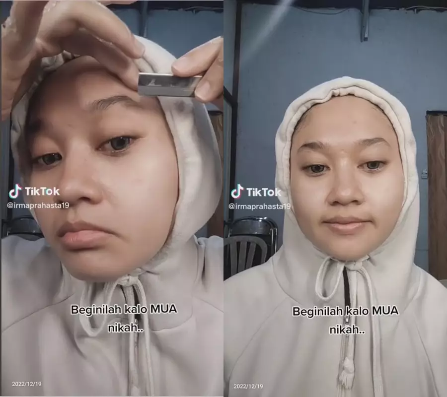 MUA rias diri saat nikah © TikTok/@irmaprahasta19 MUA rias diri saat nikah © TikTok/@irmaprahasta19