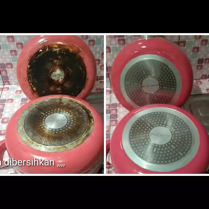 Hanya dengan 3 bahan, ini trik menghilangkan noda hitam di pantat teflon