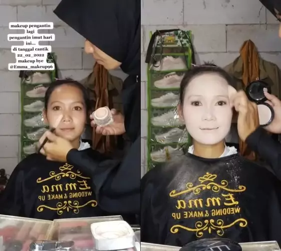 Wanita berwajah imut dirias MUA © TikTok