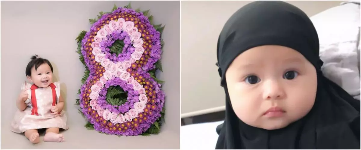 12 Gaya pemotretan monthiversary Ameena anak Aurel-Atta, kostumnya unik dan bikin gemas