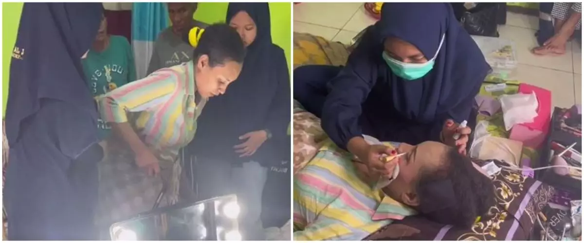 Cerita haru pengantin tak bisa berjalan menjelang nikah, dirias MUA sambil tiduran