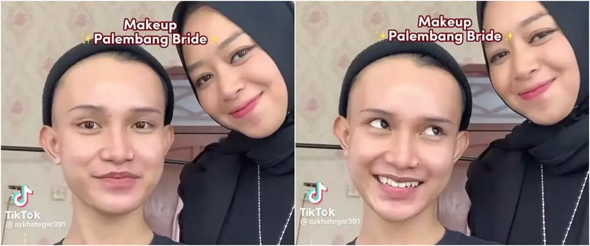 7 Transformasi pria dirias MUA jadi pengantin Palembang, hasil makeupnya bikin lupa wajah asli