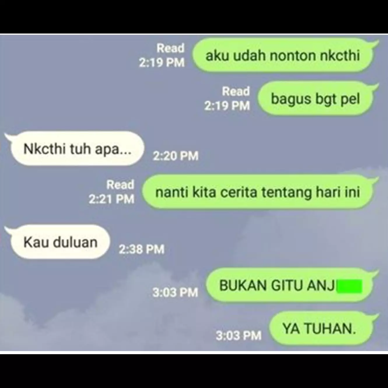Endingnya bikin emosi, 11 chat lucu bahas film dengan bestie ini malah nggak nyambung