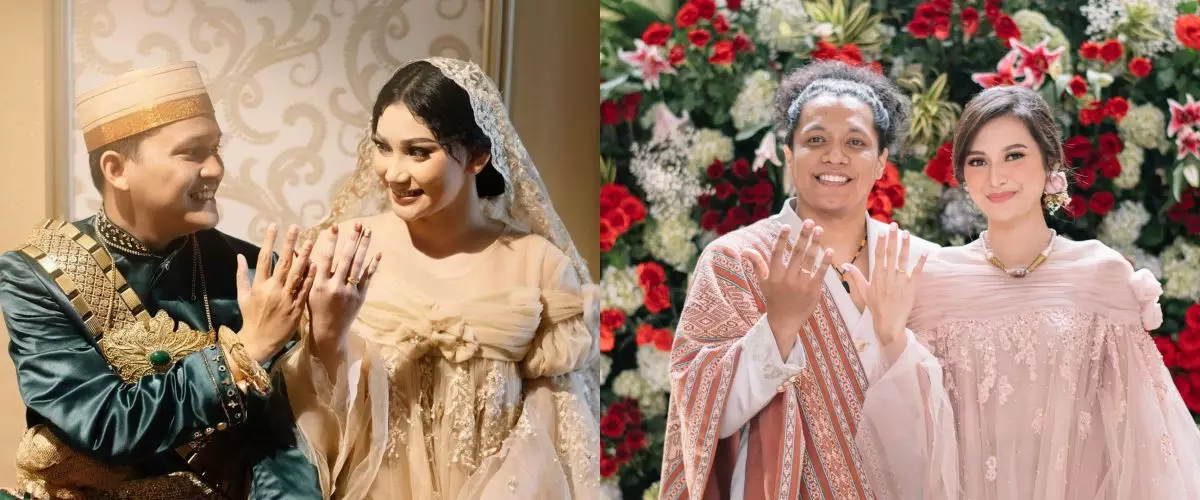Sama-sama usung adat Bugis, intip 7 beda gaya pernikahan Indah Permatasari dan adik