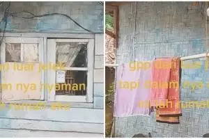 Rumah papan tampak reyot dari luar ini penataan interiornya rapi, bukti nyaman tak harus mewah