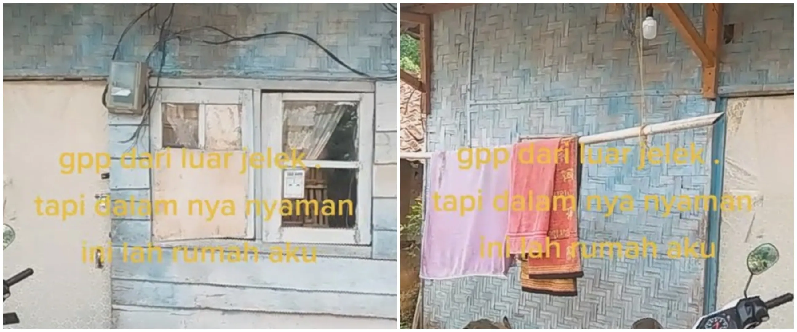 Rumah papan tampak reyot dari luar ini penataan interiornya rapi, bukti nyaman tak harus mewah