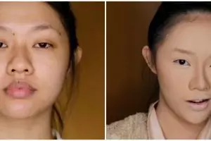 Transformasi wanita dirias MUA dengan look flawless, hasilnya mirip Lyodra Ginting