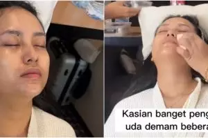 Demam jelang nikah, pengantin adat Palembang dirias MUA sambil berbaring ini hasilnya bikin takjub