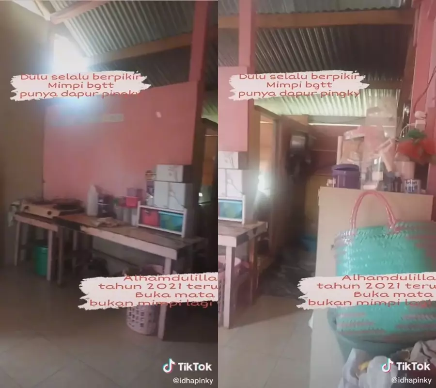 makeover dapur kayu jadi estetik © TikTok/@idhapinky