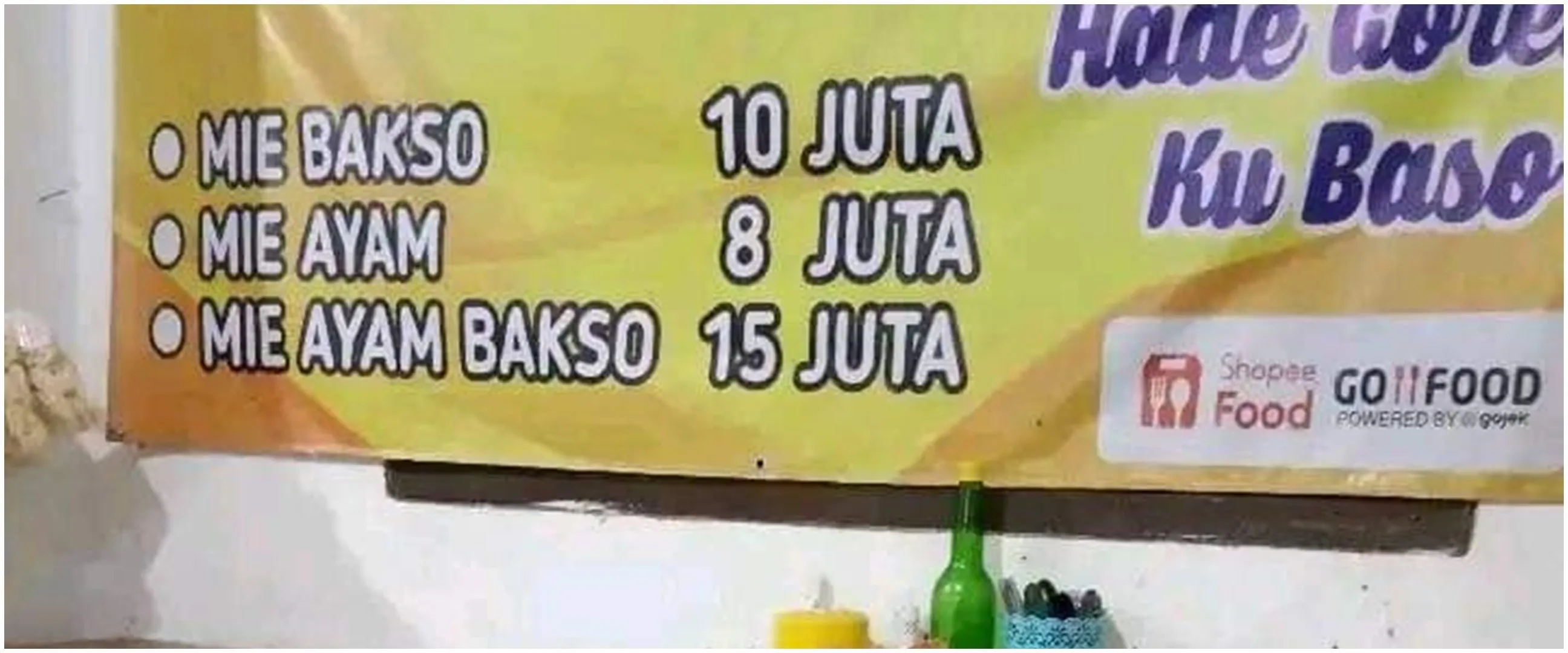 11 Tulisan kocak di spanduk pedagang bakso ini bikin pembeli garuk kepala, kenapa ya?