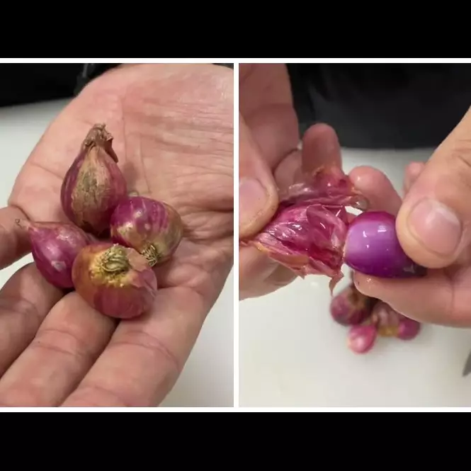 Trik cepat mengupas bawang merah tanpa pisau, cuma butuh satu bahan