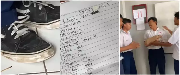 Aksi anak SMP rela patungan demi belikan sepatu temannya yang sudah jebol ini bikin salut