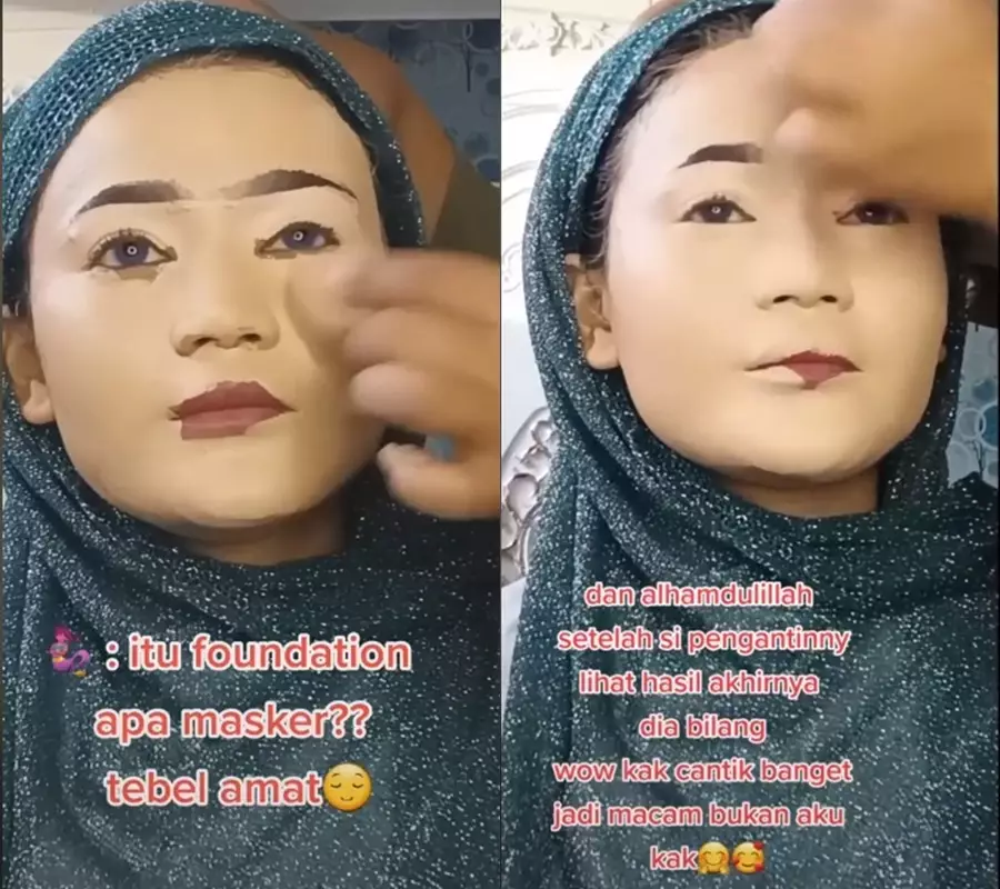 rias MUA tak ubah warna kulit © TikTok/@arindah29