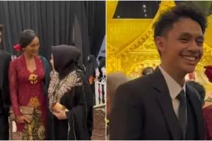 9 Momen Erika Carlina datang ke nikahan adik mantan kekasih, ekspresi eks pacarnya disorot