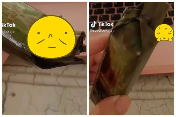 Bukan pakai lidi, cara antimainstream menyemat lemper ini bikin bergidik ngeri lihatnya