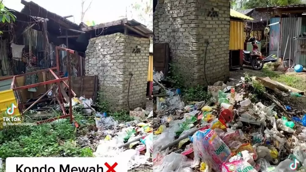 Dari luar bak rumah pemulung, interior hunian ini ternyata mewah berlapis emas © TikTok Dari luar bak rumah pemulung, interior hunian ini ternyata mewah berlapis emas © TikTok