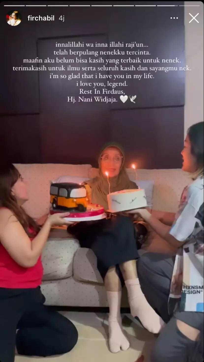 firsa ungkap pesan terakhir nani wijaya © instagram