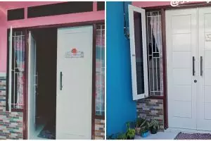 9 Potret rumah segaris buka pintu langsung dapur, ruang tamu dibuat multifungsi