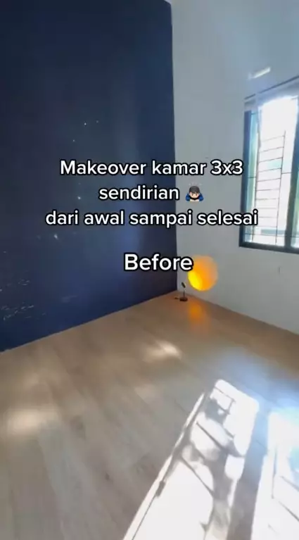 Pria makeover kamar sendiri ukuran 3x3 © TikTok