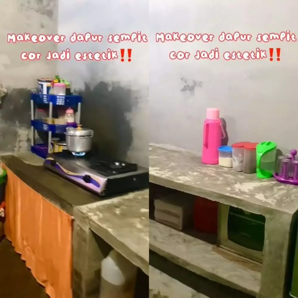 Dapur kusam ini jadi berubah estetik TikTok