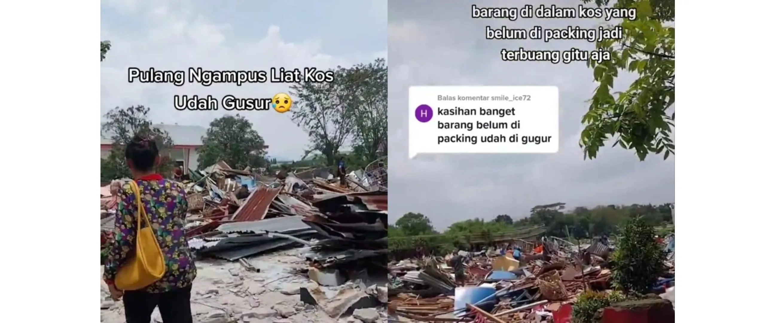 Pulang kuliah dikira bisa istirahat, momen haru mahasiswa tak tahu kosan kena gusur ini bikin terenyuh