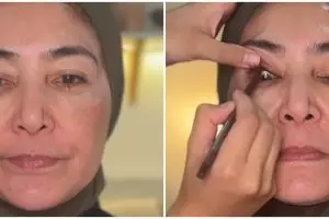 MUA ini rias ibunya yang sudah memiliki kerutan, hasil akhirnya bikin penampilan lebih muda