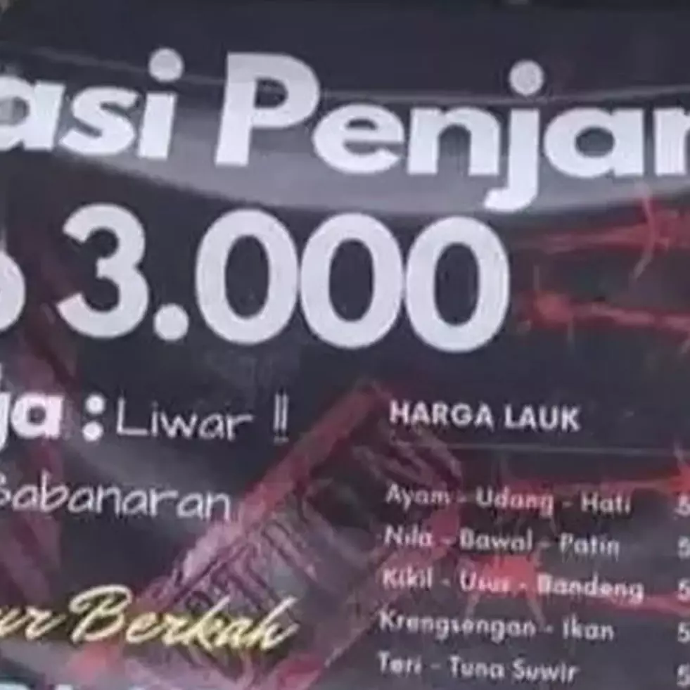 11 Tulisan lucu di spanduk pedagang nasi ini bikin nyengir lebar, ada warung nasi penjara