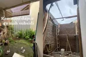 Transformasi dapur rumah subsidi dimakeover bak dapur gedongan, hasilnya bikin tercengang