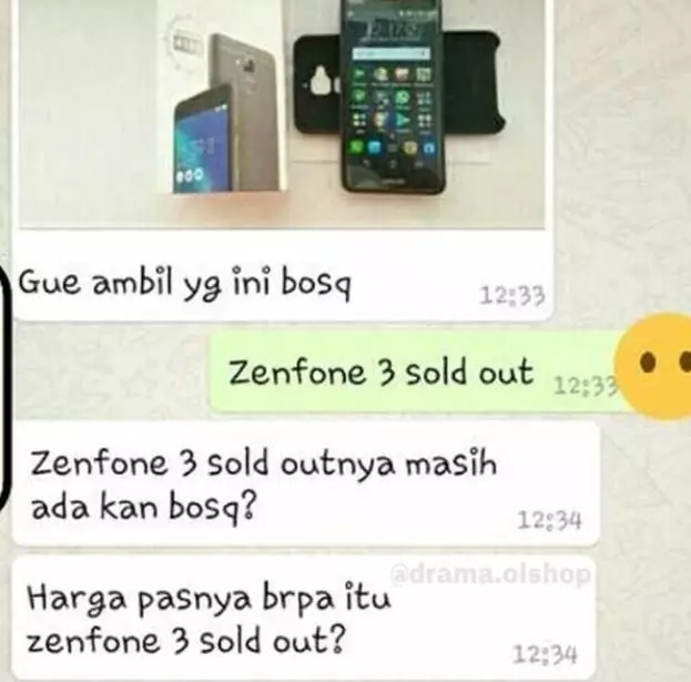 Chat lucu jual beli handphone via online Berbagai sumber