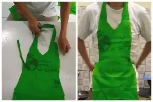 Tak perlu beli, begini cara bikin apron masak sendiri pakai bahan sederhana
