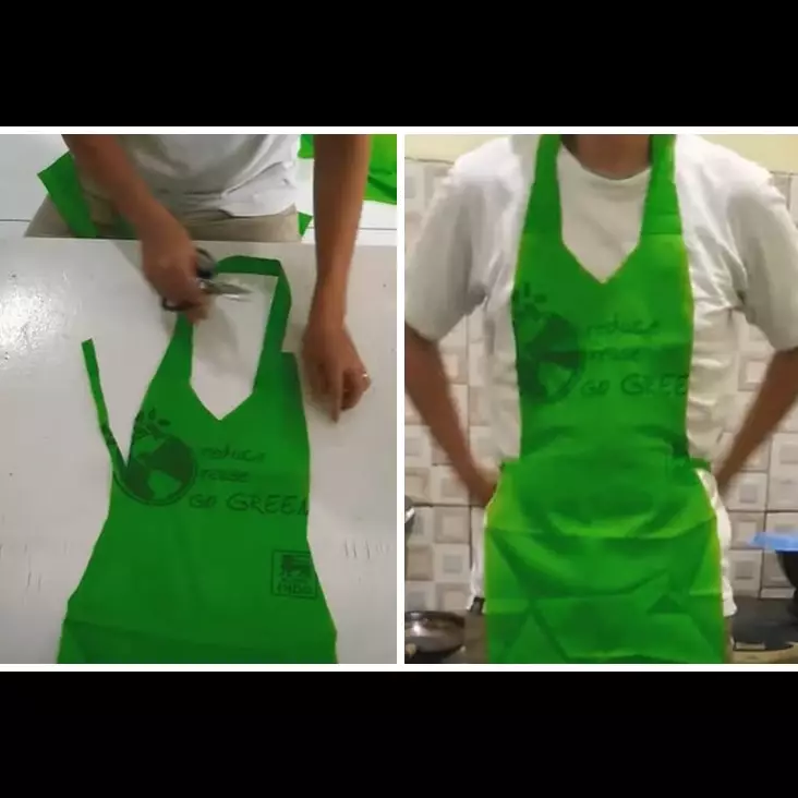 Tak perlu beli, begini cara bikin apron masak sendiri pakai bahan sederhana
