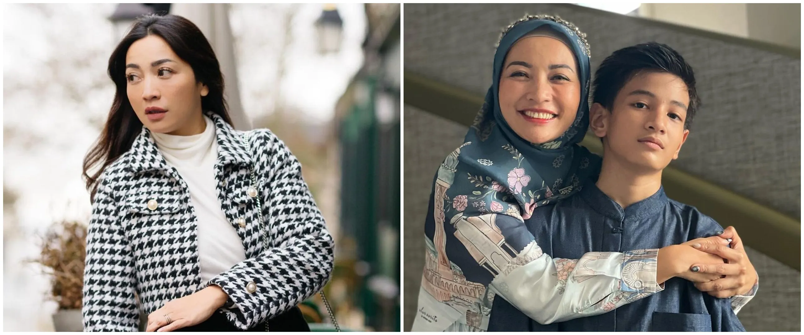 9 Momen Hesti Purwadinata catwalk bareng putranya, penampilan berhijabnya dipuji mirip Desy Ratnasari