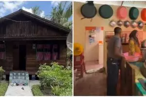 Dapur sederhana di kampung ini rapinya sedap dipandang, dikira dapur rumah Upin & Ipin di dunia nyata