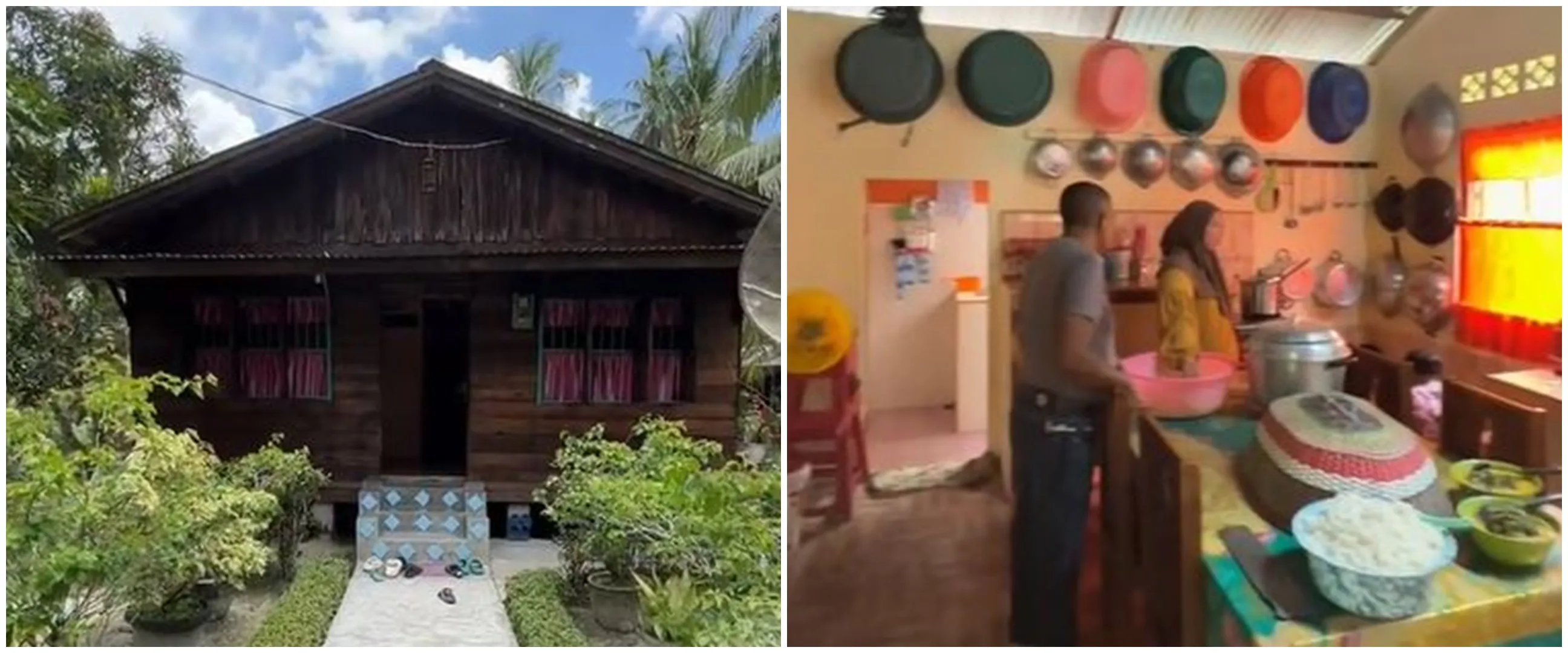 Dapur sederhana di kampung ini rapinya sedap dipandang, dikira dapur rumah Upin & Ipin di dunia nyata