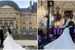 11 Momen resepsi pernikahan Kevin Sanjaya & Valencia Tanoesoedibjo di Paris, diadakan di kastil mewah