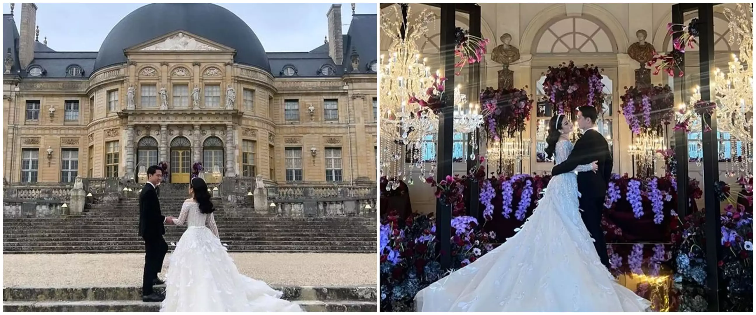 11 Momen resepsi pernikahan Kevin Sanjaya & Valencia Tanoesoedibjo di Paris, diadakan di kastil mewah