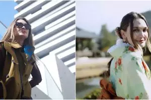 Tampil polos saat ziarah ke makam sang ayah, payung Luna Maya malah bikin salah fokus