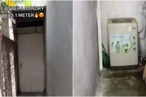 Transformasi lorong sempit lebar 1 meter dimakeover jadi laundry room, 11 potret hasilnya estetik pol
