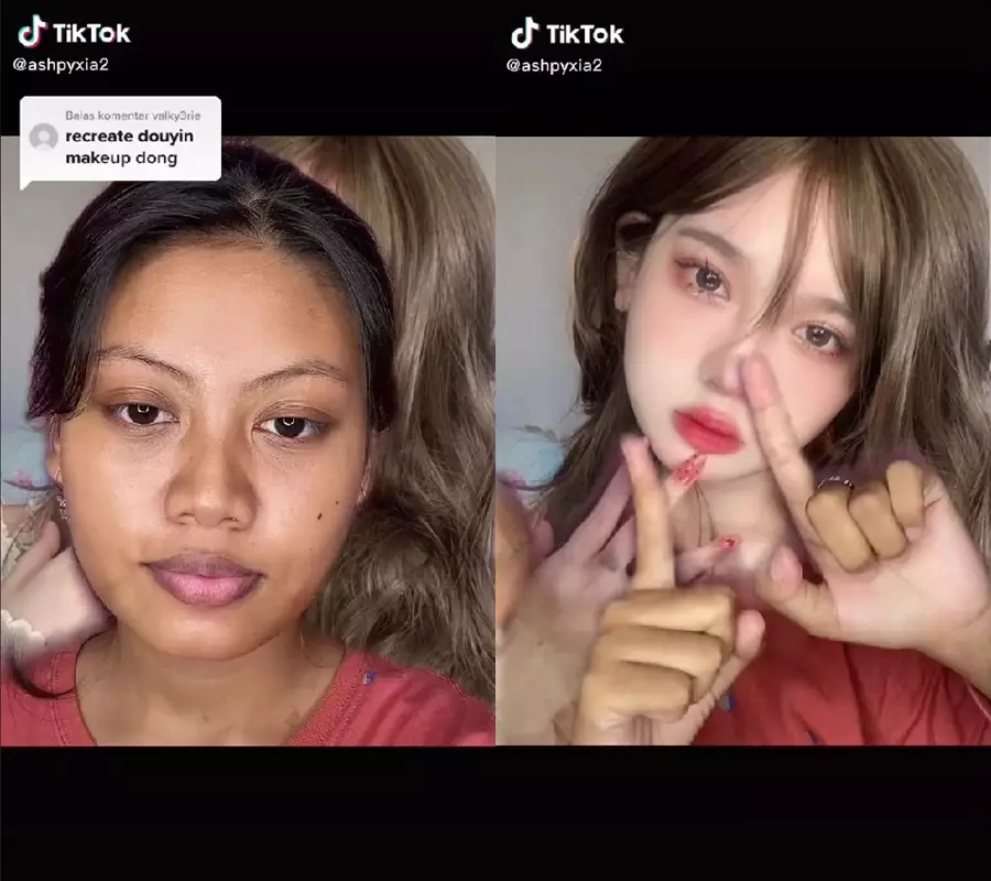 makeup douyin sawo matang © TikTok/@ashpyxia2