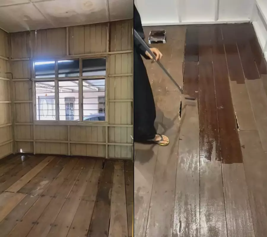 kamar papan kayu jadi ala pinterest © TikTok/@asyrafsud