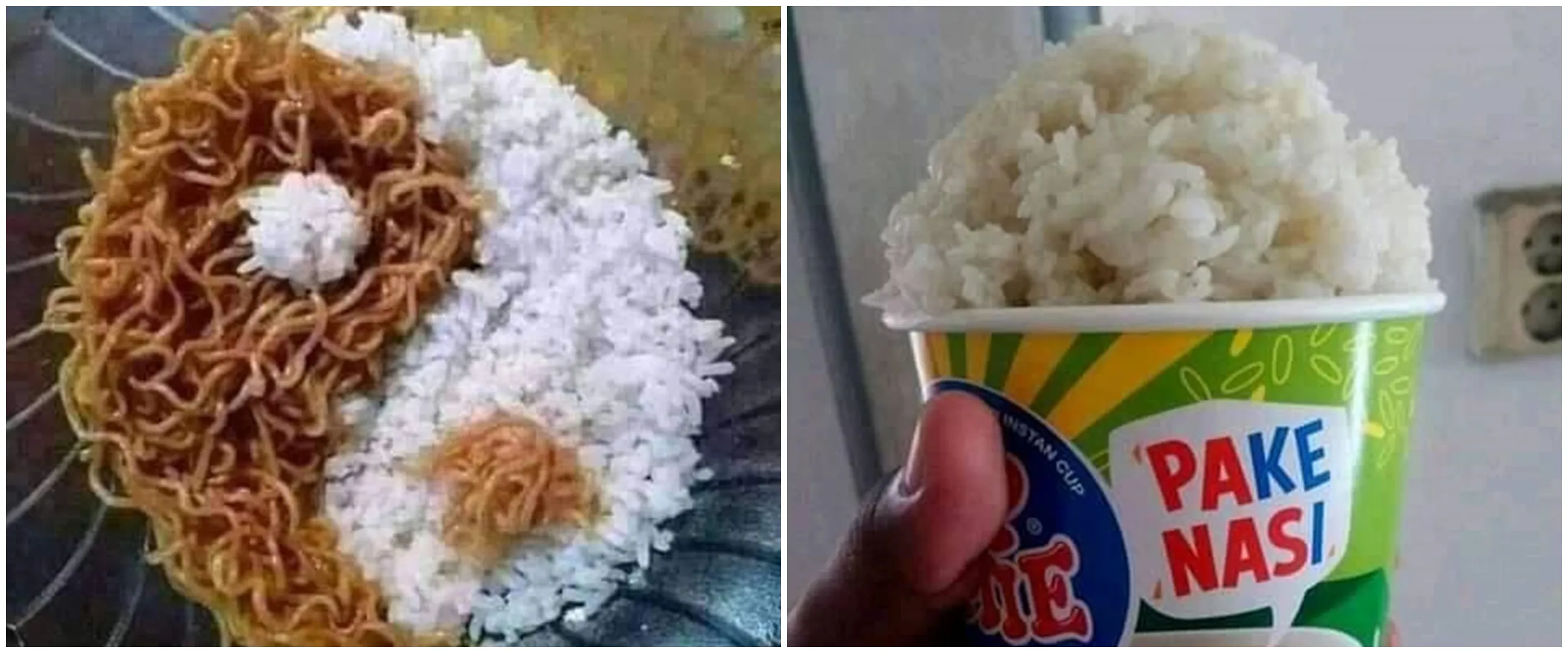 13 Potret lucu makan mi pakai nasi ini porsinya nggak kira-kira