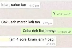 11 Chat lucu bangunin sahur ini endingnya bikin geleng kepala