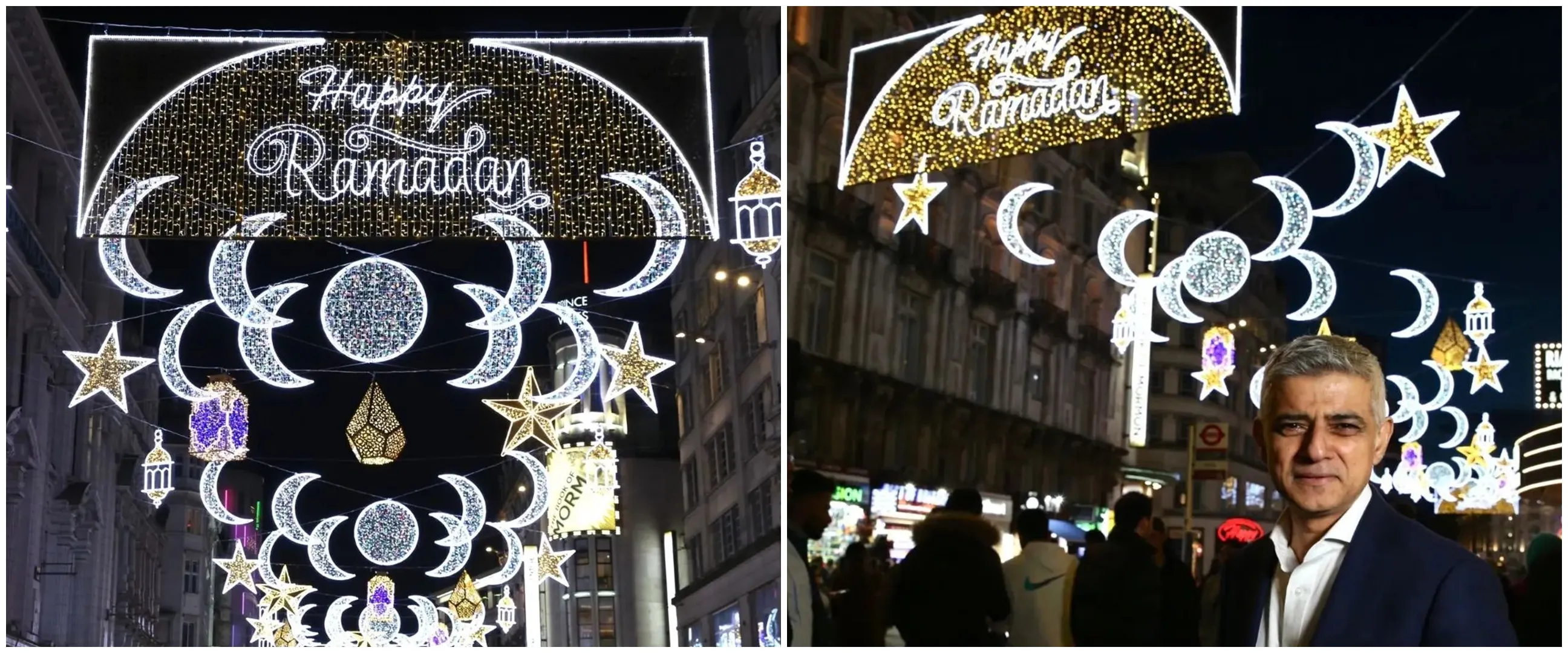 Potret jalanan kota London dihiasi ornamen tema menyambut Ramadan, pertama kali dalam sejarah