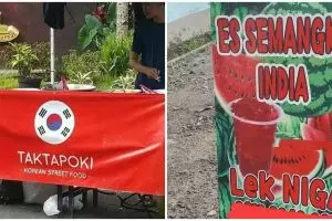 11 Tulisan nyeleneh di spanduk promosi jualan takjil ini bikin ngabuburit semakin seru