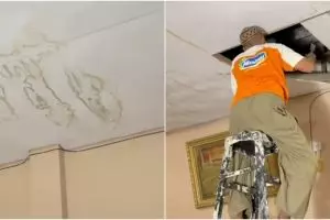 Plafonnya bocor, penampakan ruang tamu usai renovasi total ini jadi elegan bak rumah baru