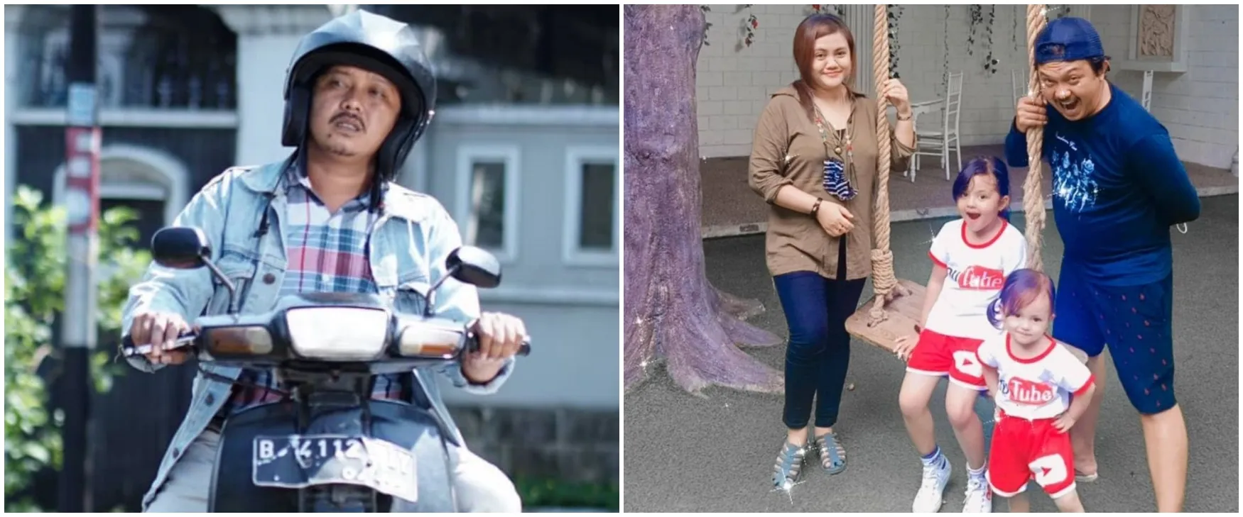 Tisna 'Tukang Ojek Pengkolan' identik sosok polos aslinya family man, ini 11 momennya bareng keluarga