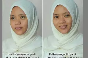 Transformasi wanita dirias MUA dengan tiga penampilan berbeda, yang terakhir bak Barbie hidup