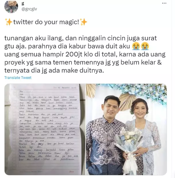 wanita ditipu tunangannya sebelum nikah © Twitter wanita ditipu tunangannya sebelum nikah © Twitter